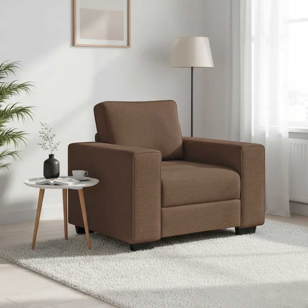 vidaXL Sofa Fotel Brązowy 100x77x82 cm Tkanina