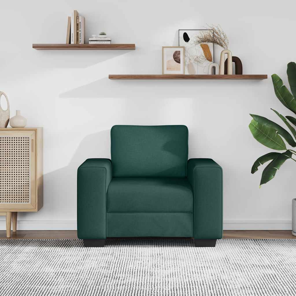 vidaXL Sofa Fotel Ciemnozielony 100x77x82 cm Tkanina