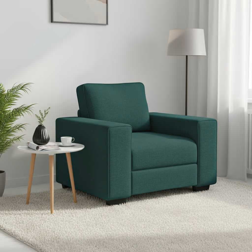 vidaXL Sofa Fotel Ciemnozielony 100x77x82 cm Tkanina