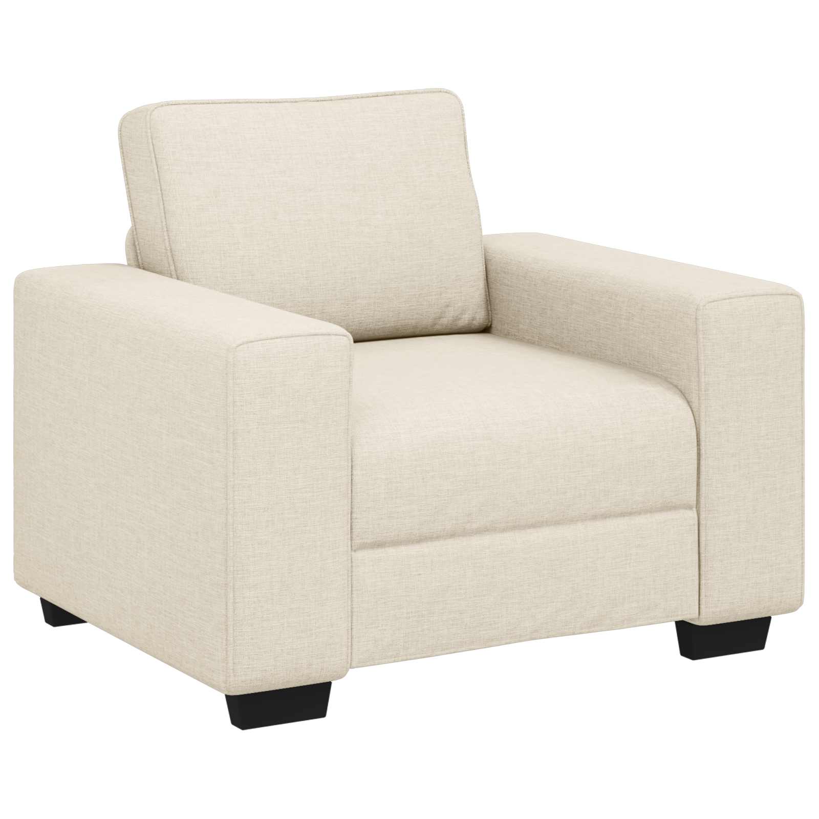 vidaXL Fotel Beżowy 100 cm Tkanina lniana