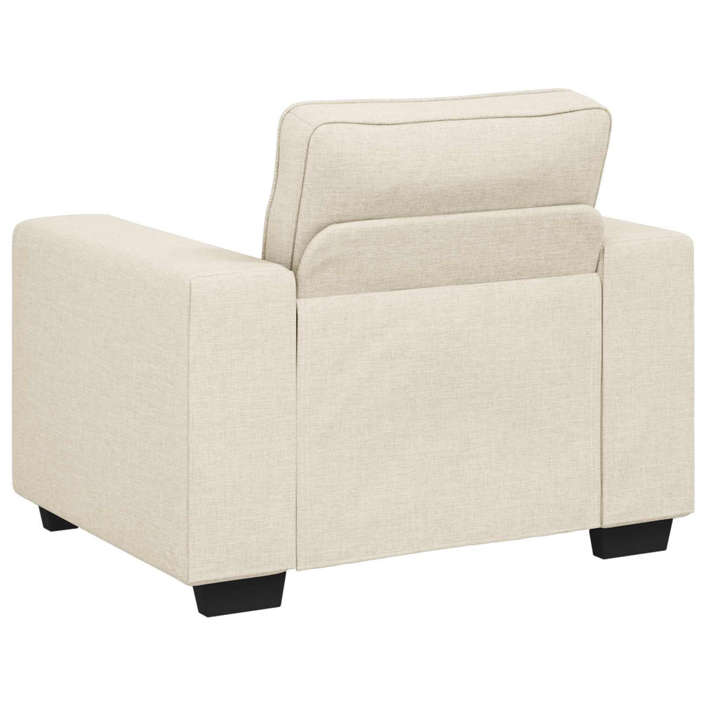 vidaXL Fotel Beżowy 100 cm Tkanina lniana