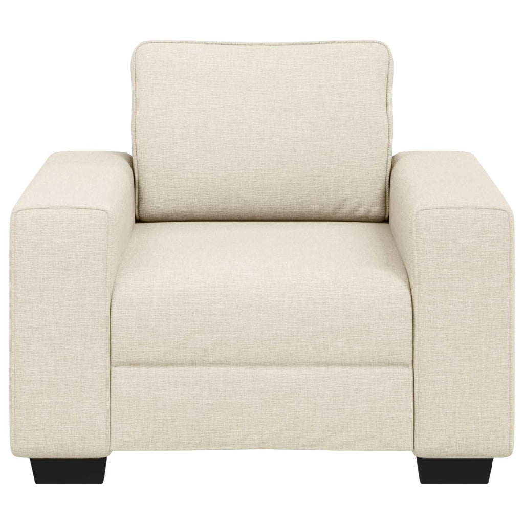 vidaXL Fotel Beżowy 100 cm Tkanina lniana