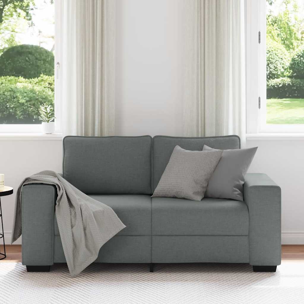 vidaXL Sofa 2-osobowa Ciemnoszara 160x77x82 cm Tkanina