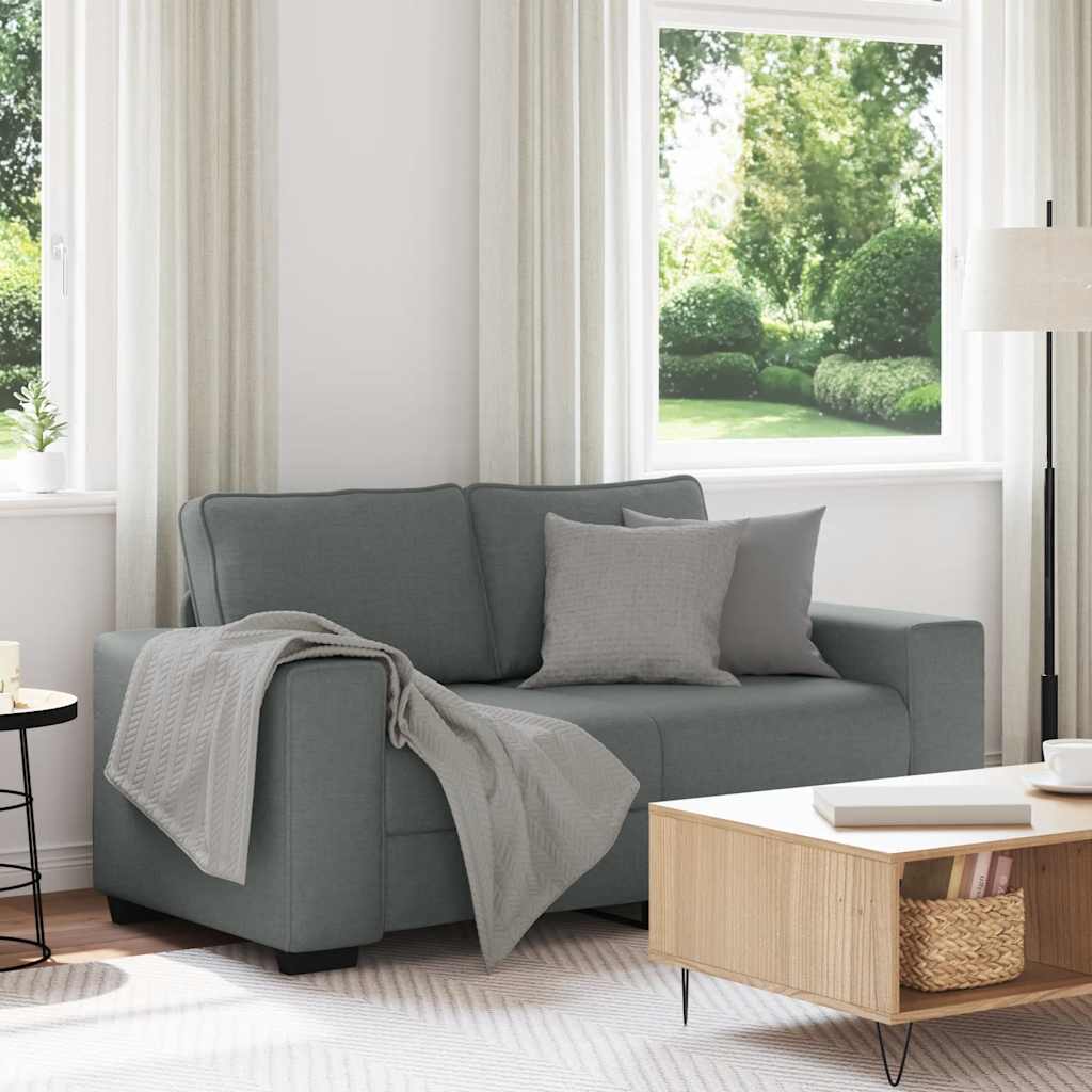 vidaXL Sofa 2-osobowa Ciemnoszara 160x77x82 cm Tkanina