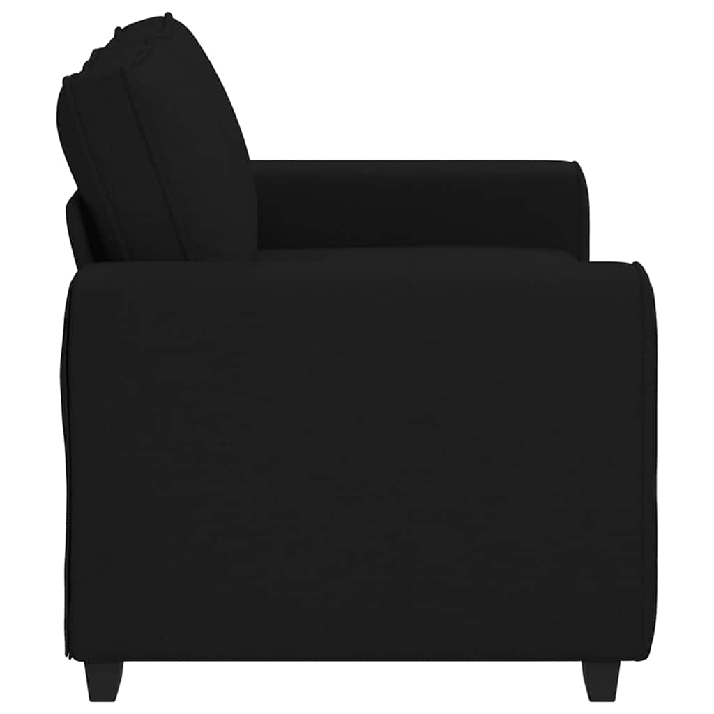 vidaXL Sofa 2-osobowa Czarna 160x77x82 cm Tkanina
