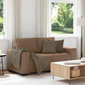 vidaXL Sofa 2-osobowa brązowa 160x77x82 cm tkanina