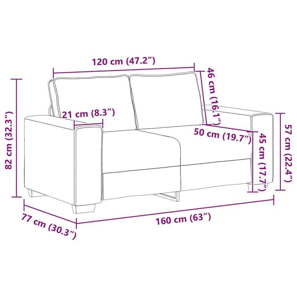 vidaXL Sofa 2-osobowa Ciemnozielona 160x77x82 cm Tkanina