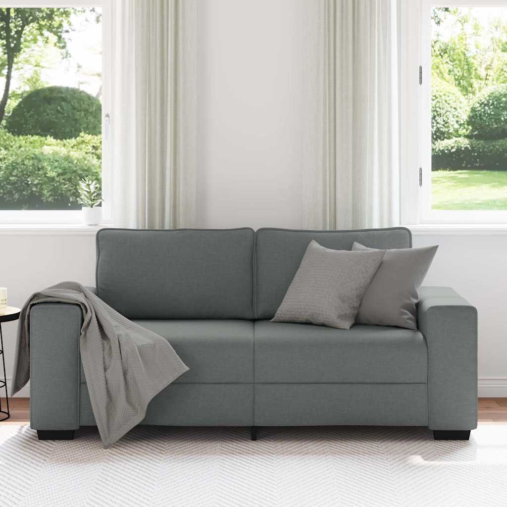 vidaXL Sofa 2-osobowa, ciemnoszara, 180x77x82 cm, tapicerowana tkaniną