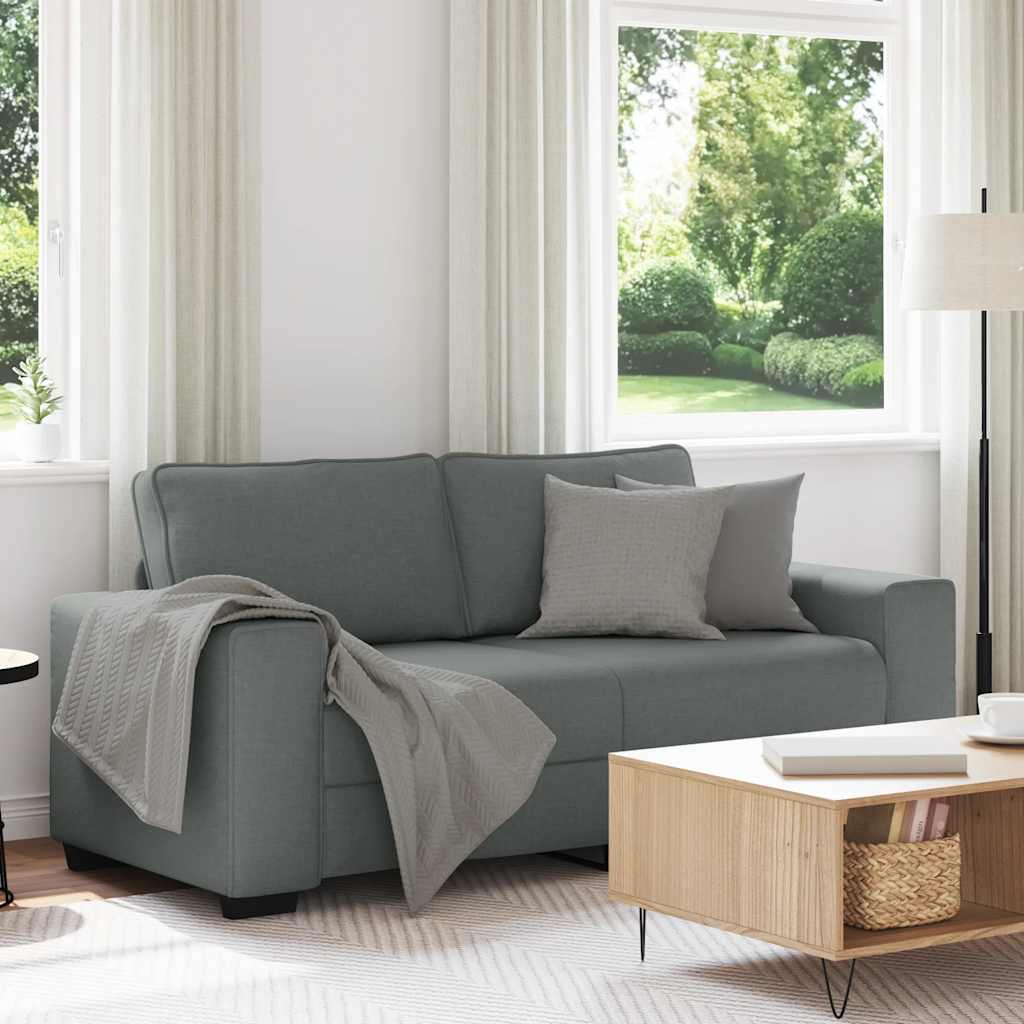 vidaXL Sofa 2-osobowa, ciemnoszara, 180x77x82 cm, tapicerowana tkaniną