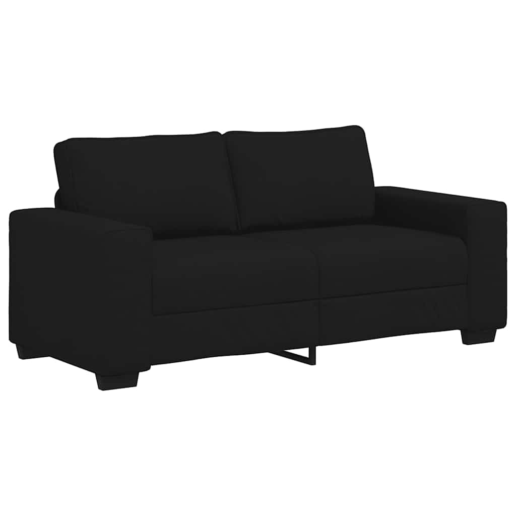 vidaXL Sofa 2-osobowa, czarna, 180x77x82 cm, tapicerowana tkaniną
