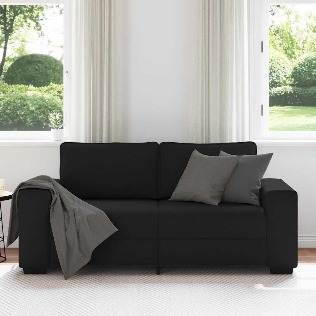 vidaXL Sofa 2-osobowa, czarna, 180x77x82 cm, tapicerowana tkaniną