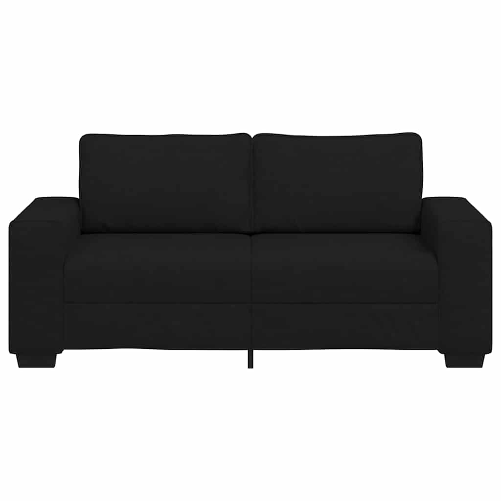 vidaXL Sofa 2-osobowa, czarna, 180x77x82 cm, tapicerowana tkaniną