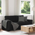 vidaXL Sofa 2-osobowa, czarna, 180x77x82 cm, tapicerowana tkaniną