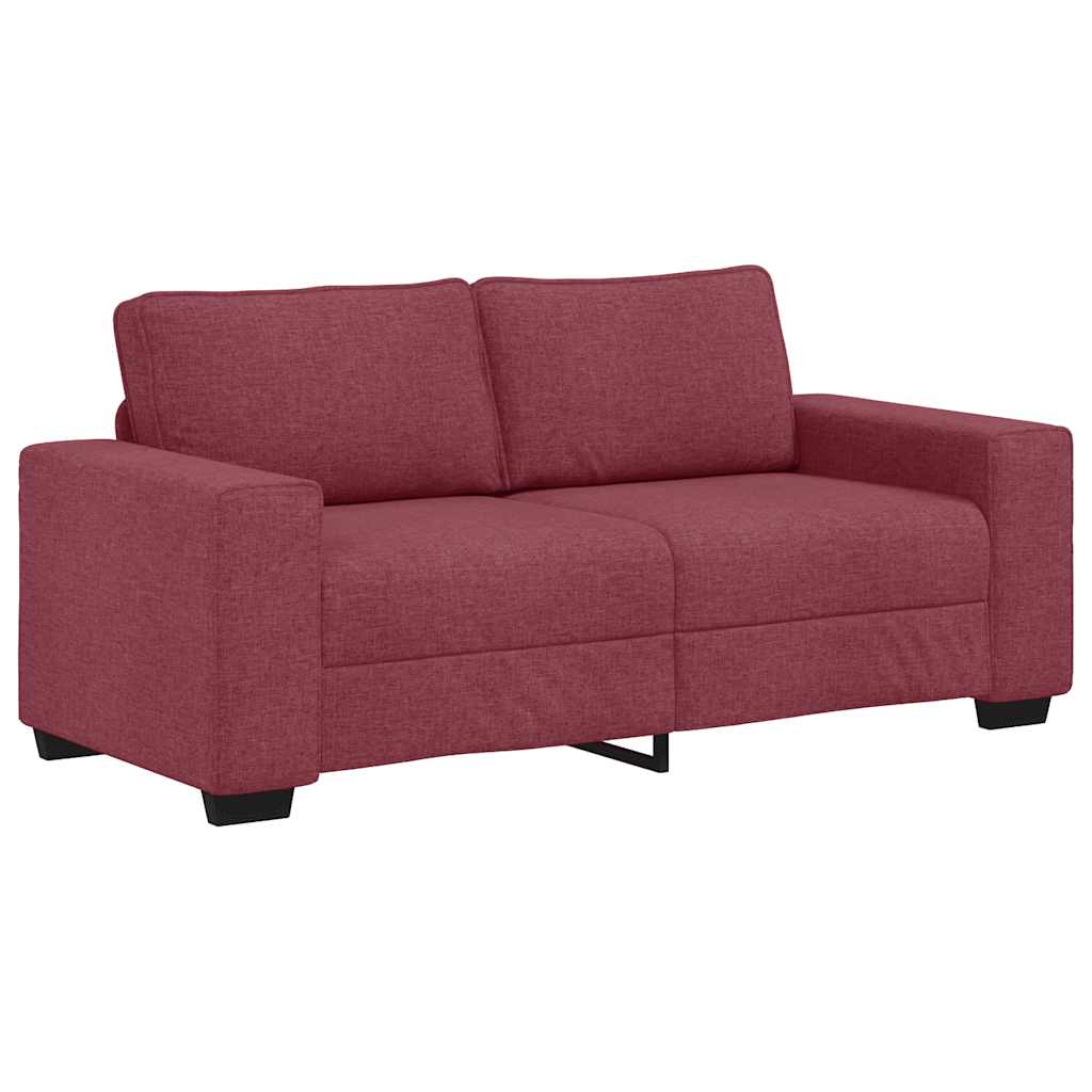 vidaXL Sofa 2-osobowa, winna czerwień, 180x77x82 cm, tkaniną