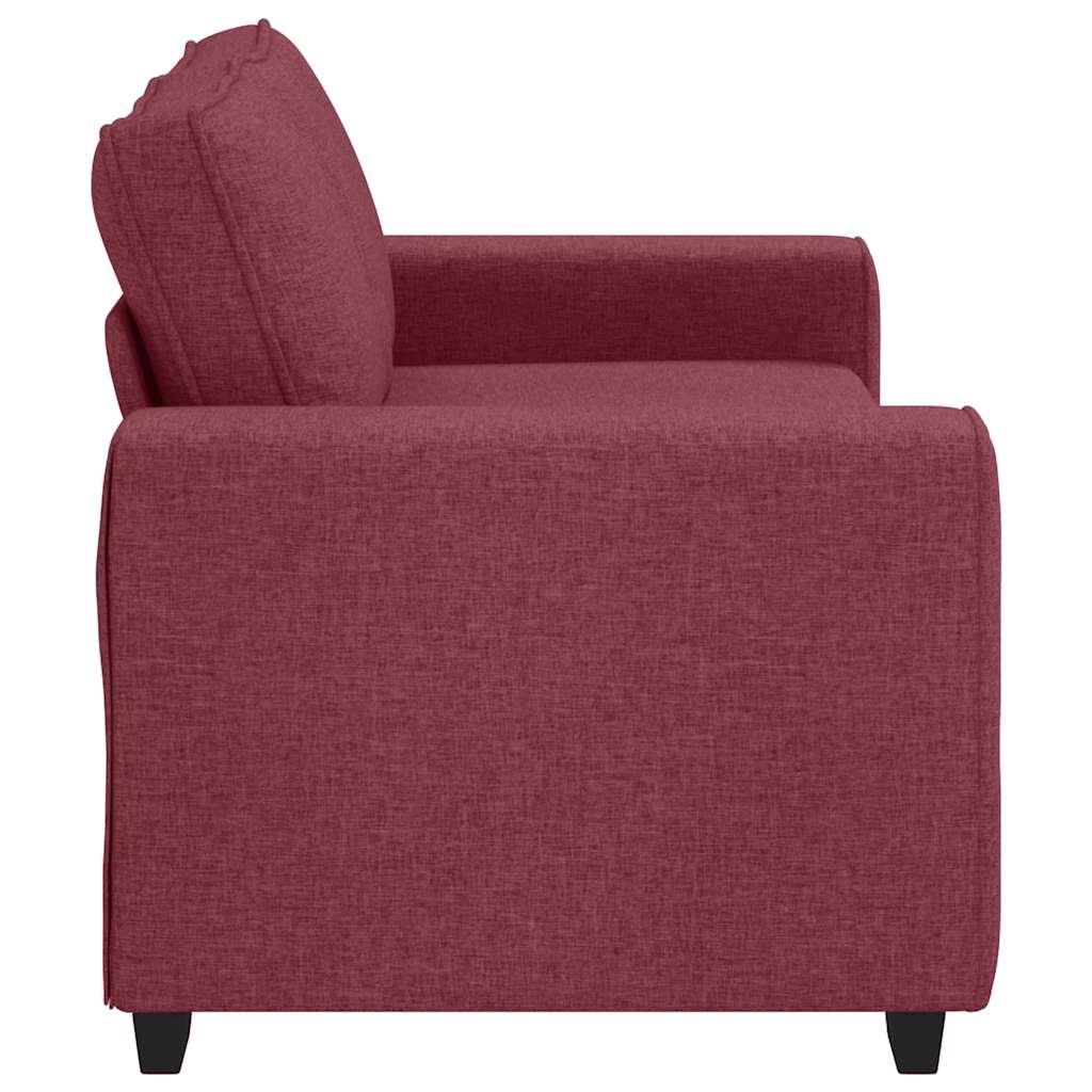 vidaXL Sofa 2-osobowa, winna czerwień, 180x77x82 cm, tkaniną