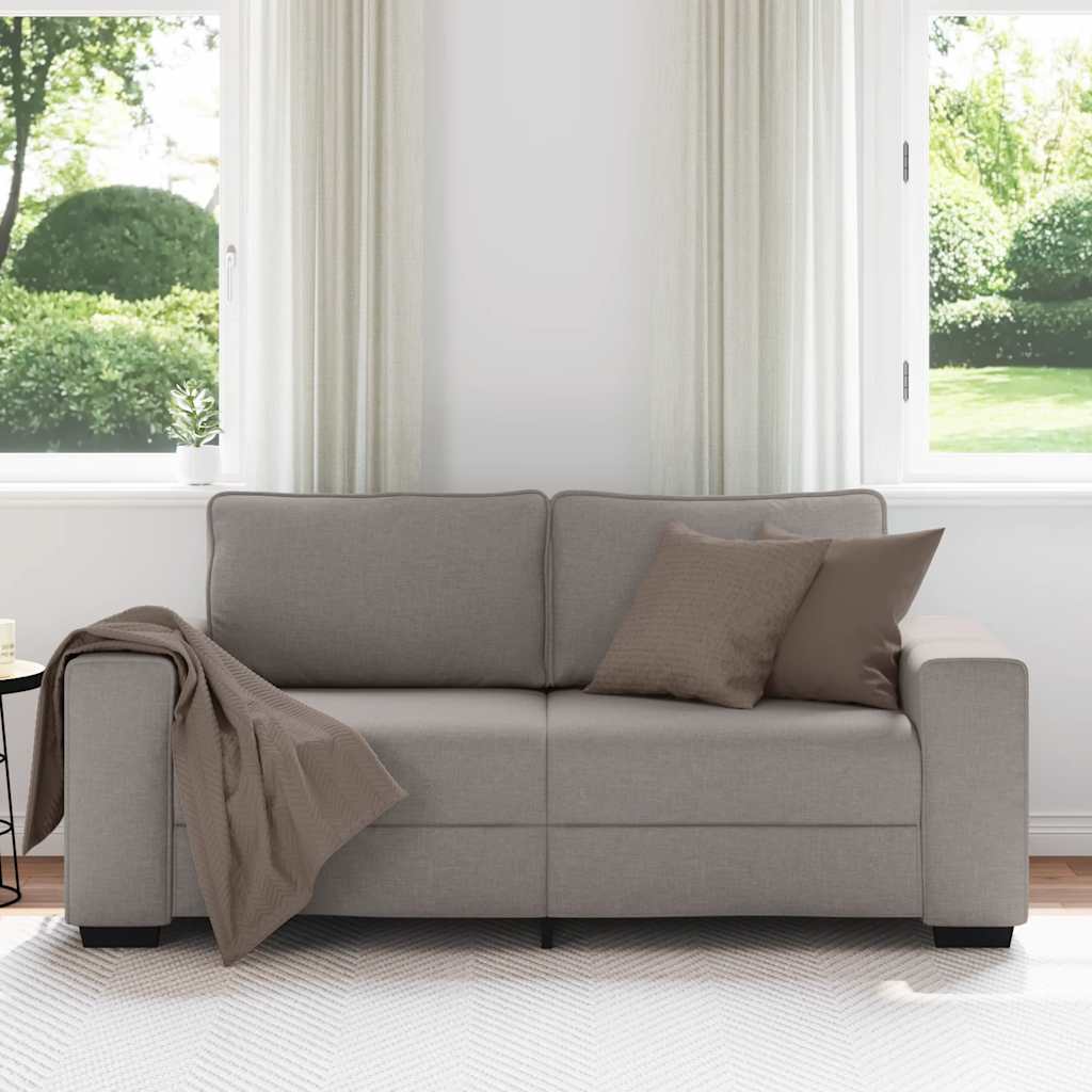 vidaXL Sofa 2-osobowa, kolor taupe, 180x77x82 cm, tkaniną
