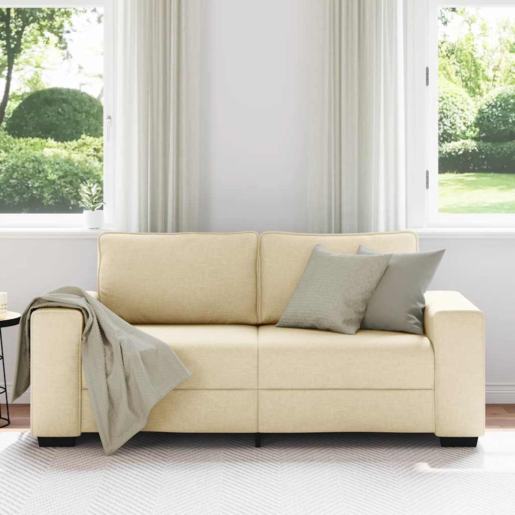 vidaXL Sofa 2-osobowa, kremowa, 180x77x82 cm, tkaniną