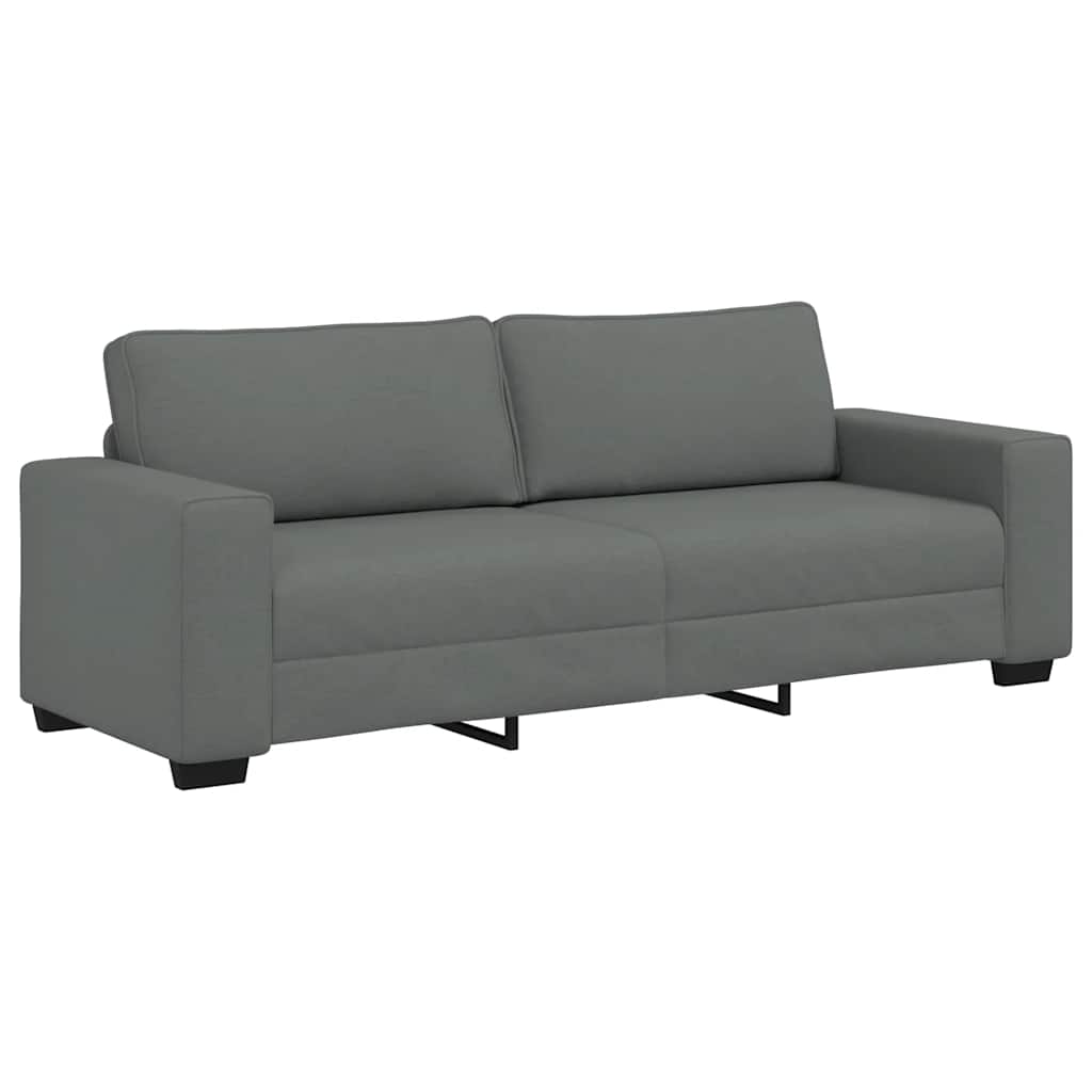 vidaXL Sofa 3-osobowa, ciemnoszara, 220x77x82 cm, tapicerowana tkaniną