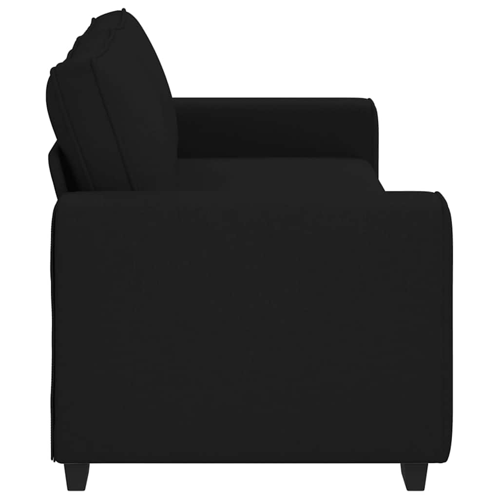 vidaXL Sofa 3-osobowa, czarna, 220x77x82 cm, tapicerowana tkaniną