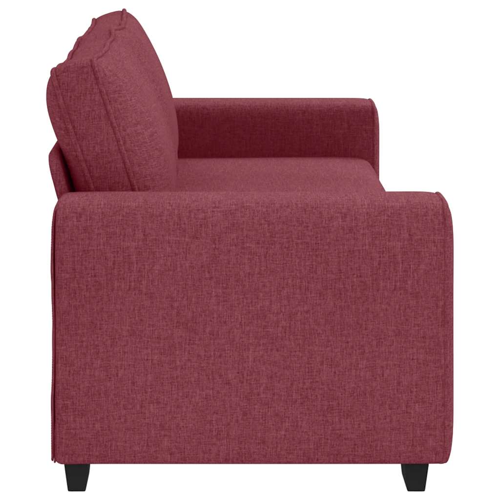 vidaXL Sofa 3-osobowa, winna czerwień, 220x77x82 cm, tkaniną