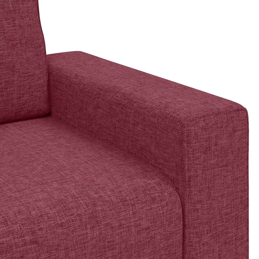 vidaXL Sofa 3-osobowa, winna czerwień, 220x77x82 cm, tkaniną