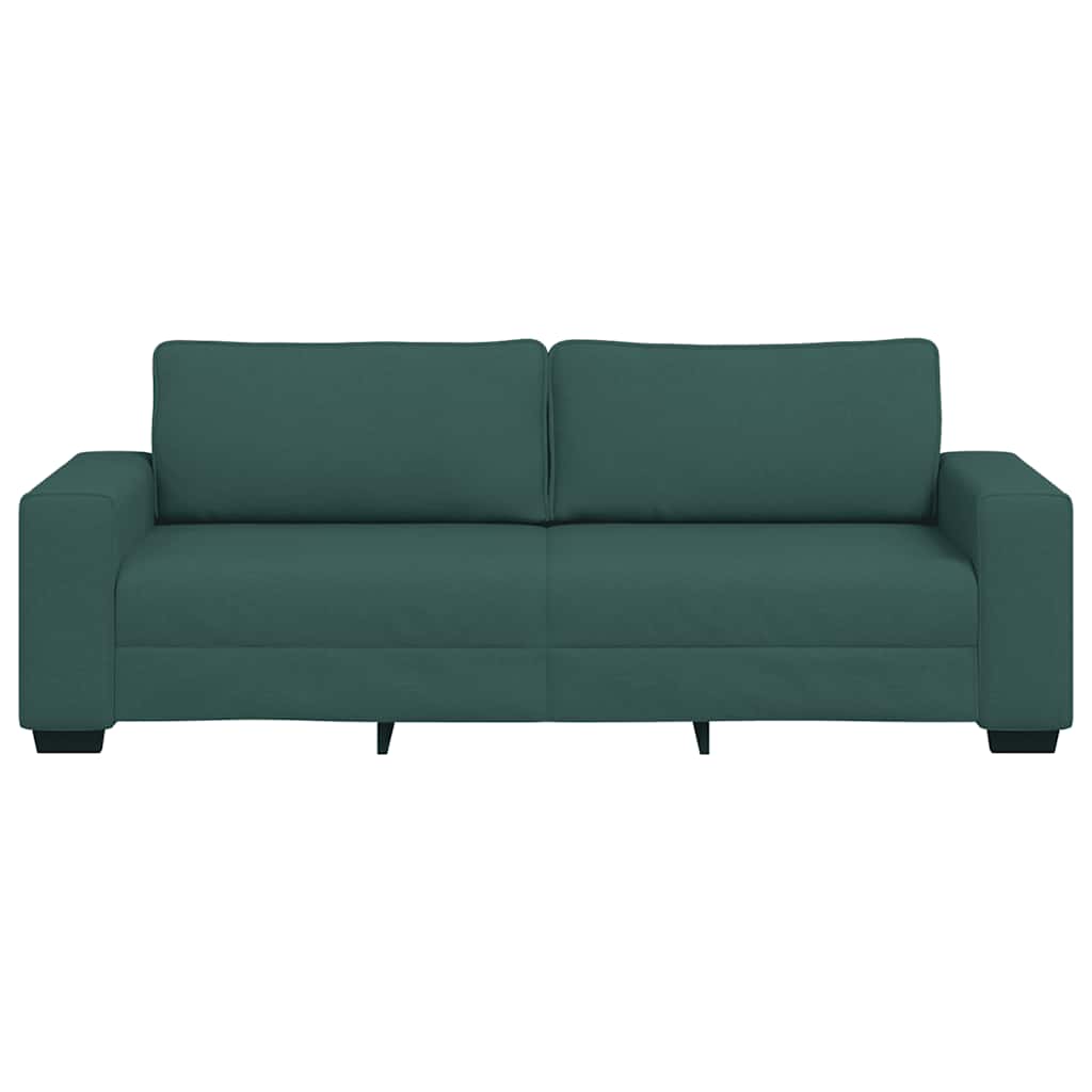 vidaXL Sofa 3-osobowa, ciemnozielona, 220x77x82 cm, tkaniną