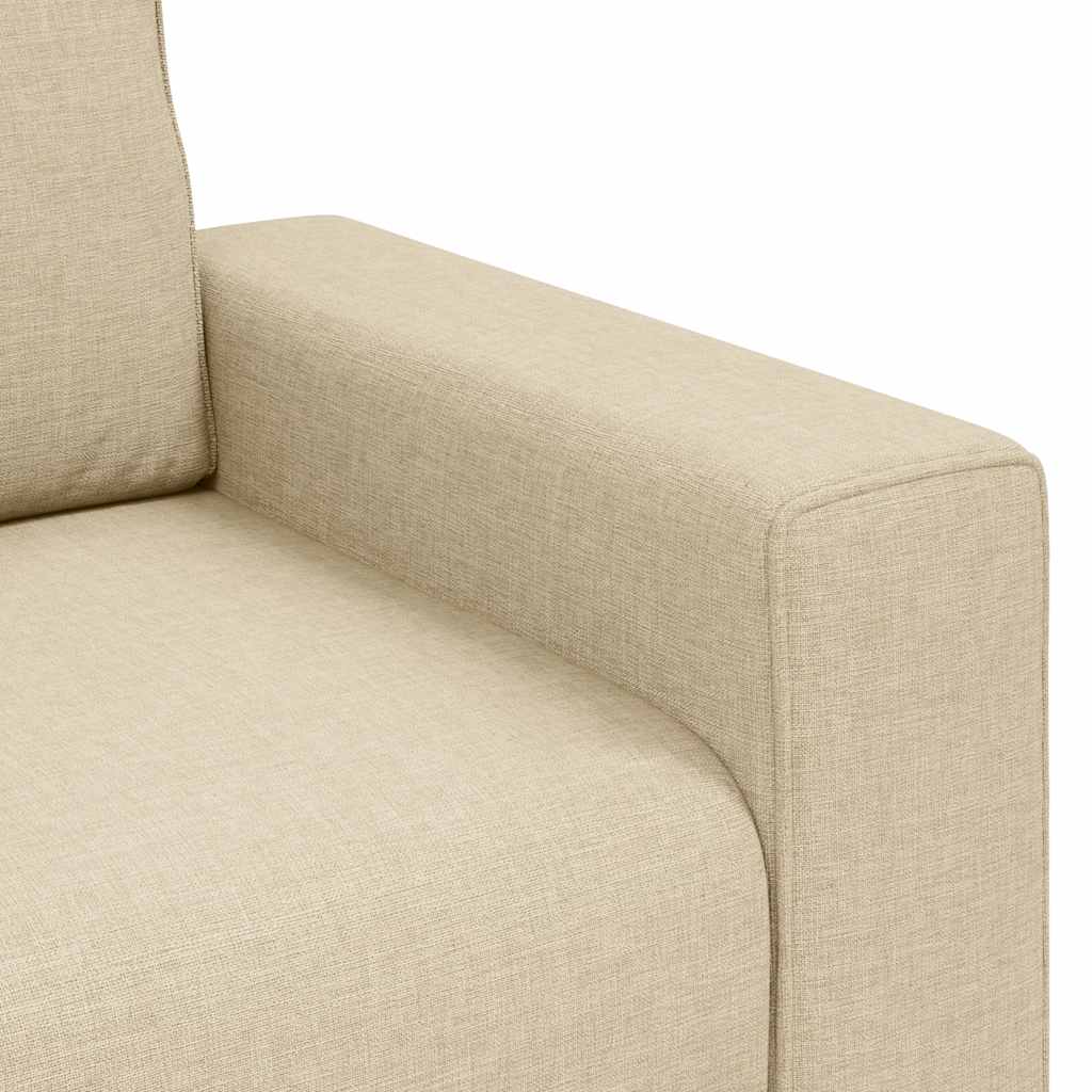 vidaXL Sofa 3-osobowa, kremowa, 220x77x82 cm, tkaniną