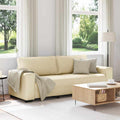 vidaXL Sofa 3-osobowa, kremowa, 220x77x82 cm, tkaniną