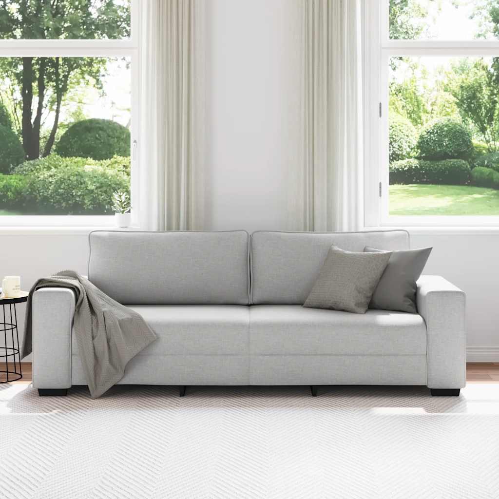 vidaXL Sofa 3-osobowa, szara chmurowy, 220x77x82 cm, tkaniną