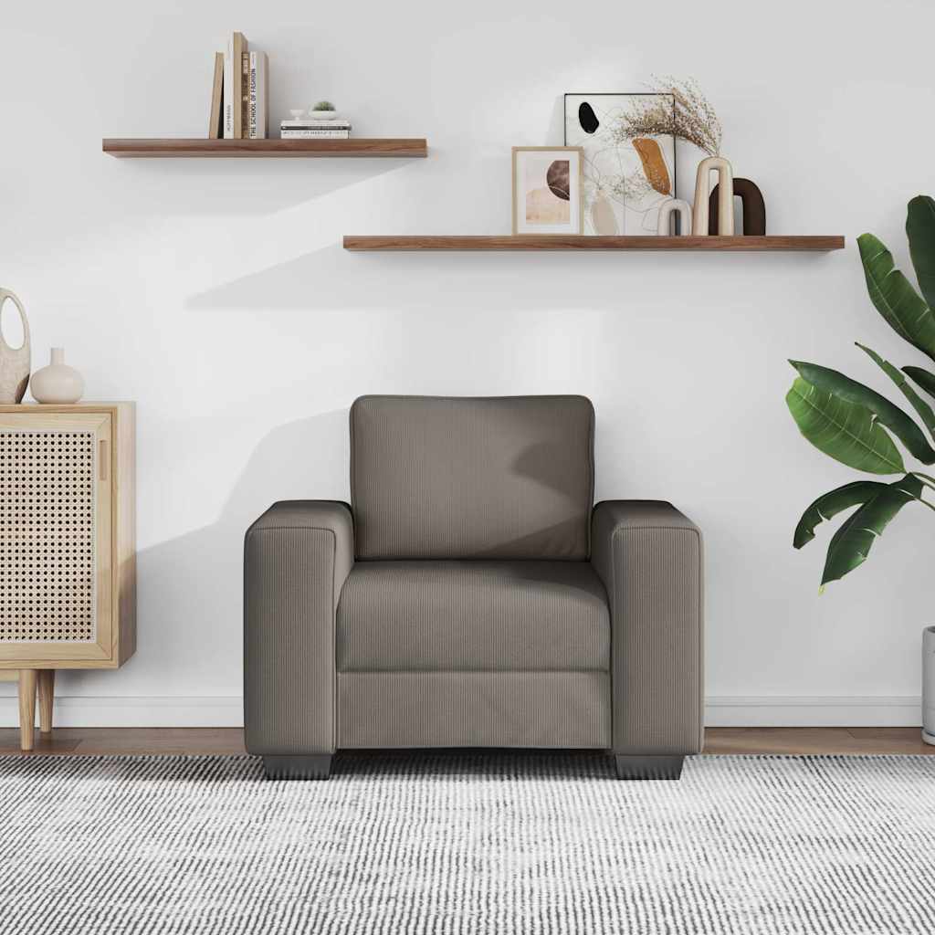 vidaXL Sofa Fotel Jasnoszary 100x77x82 cm Tkanina sztruksowa