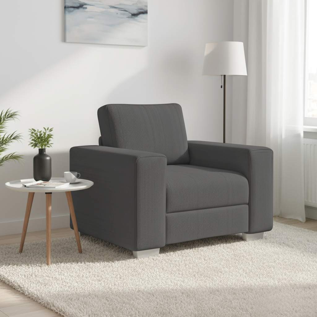 vidaXL Sofa Fotel Ciemnoszary 100x77x82 cm Tkanina Corduroy