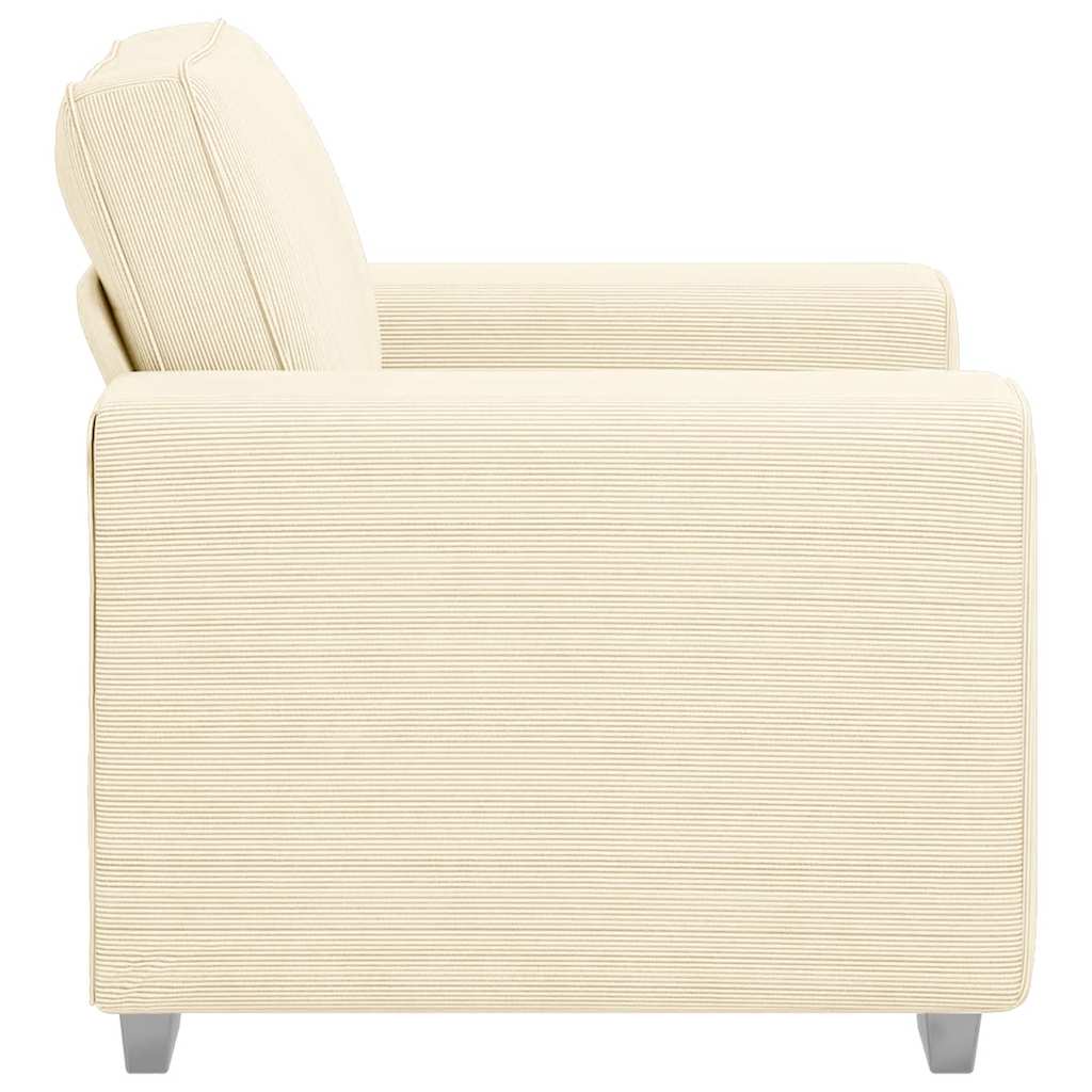 vidaXL Sofa Fotel Kremowy 100x77x82 cm Tkanina Kordowa