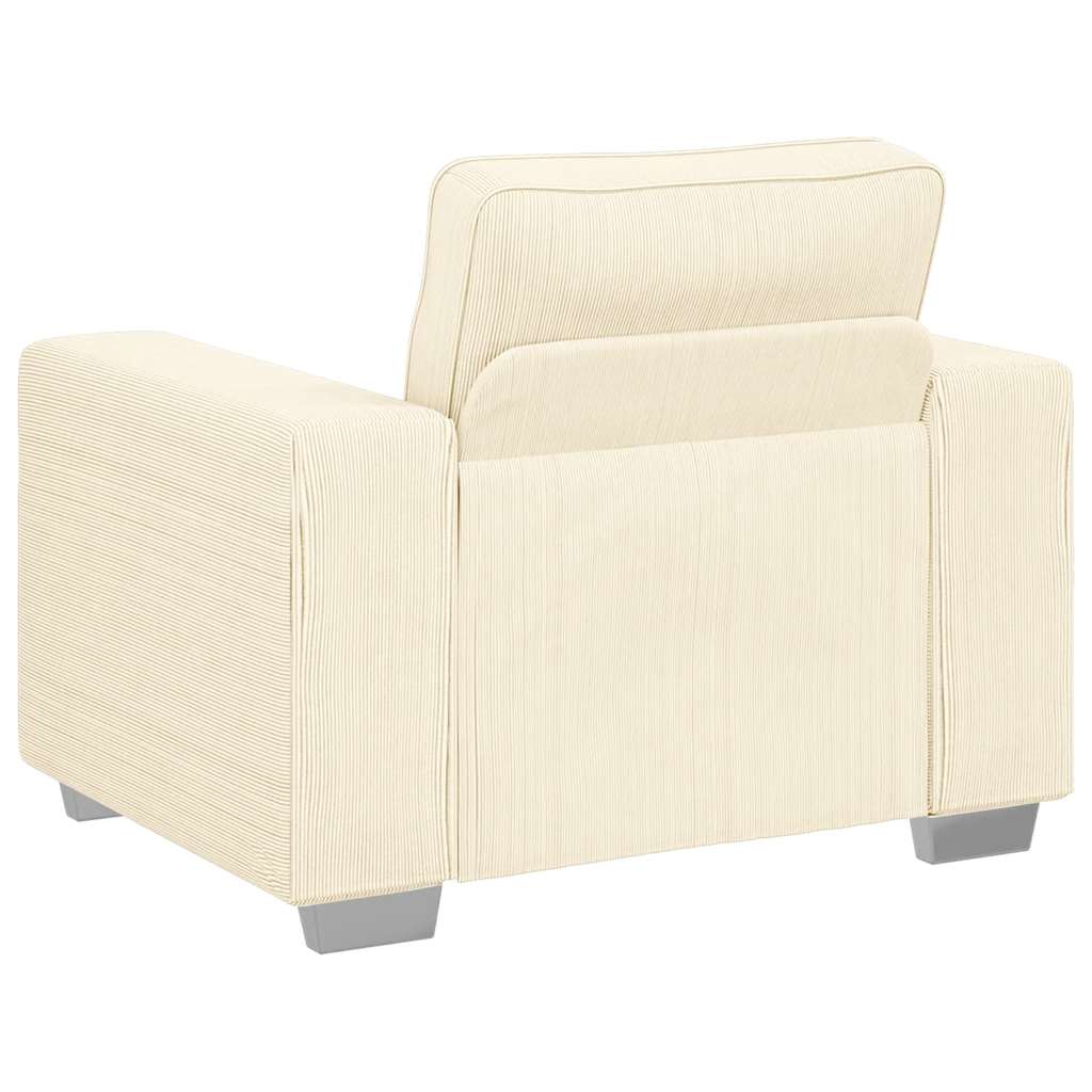 vidaXL Sofa Fotel Kremowy 100x77x82 cm Tkanina Kordowa