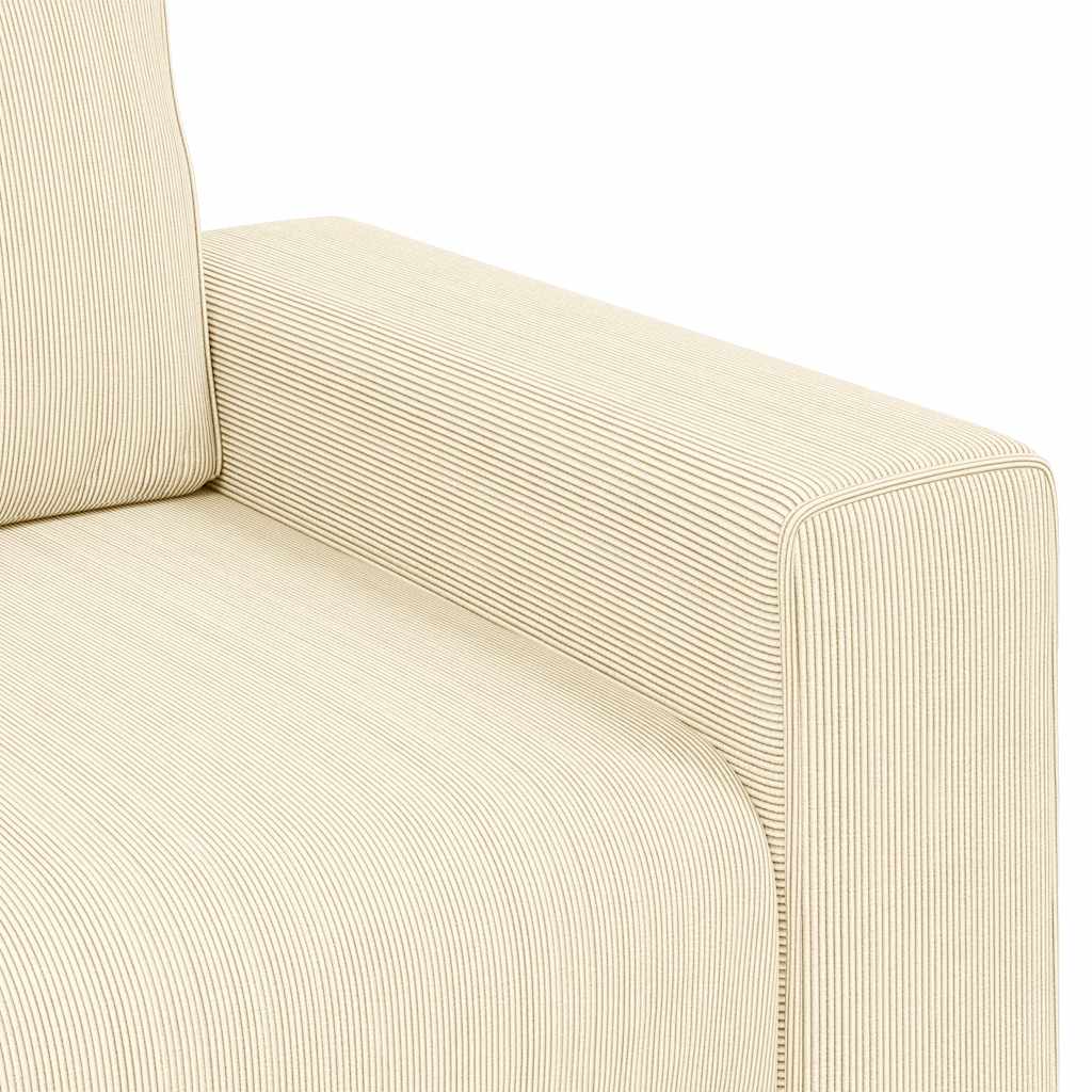 vidaXL Sofa Fotel Kremowy 100x77x82 cm Tkanina Kordowa