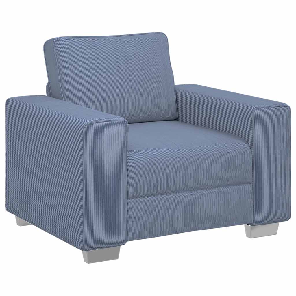 vidaXL Sofa Fotel Niebieski 100x77x82 cm Tkanina Corduroy