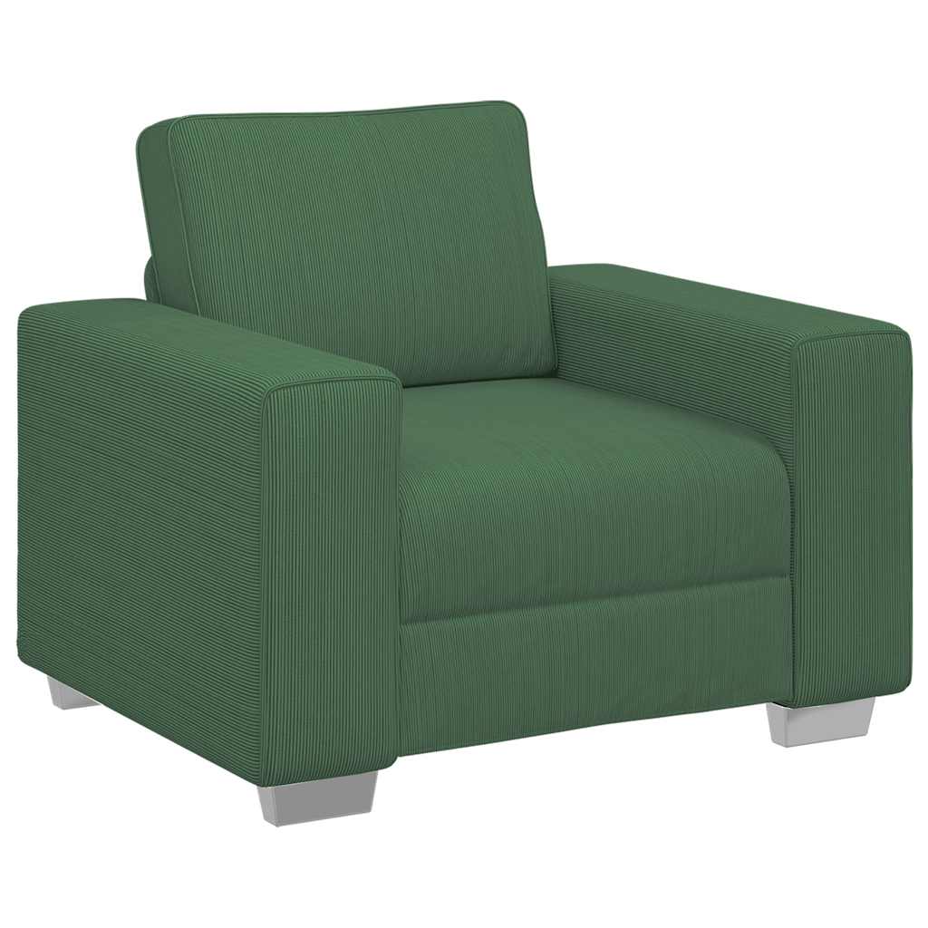 vidaXL Sofa Fotel ciemnozielona 100x77x82 cm Tkanina Corduroy