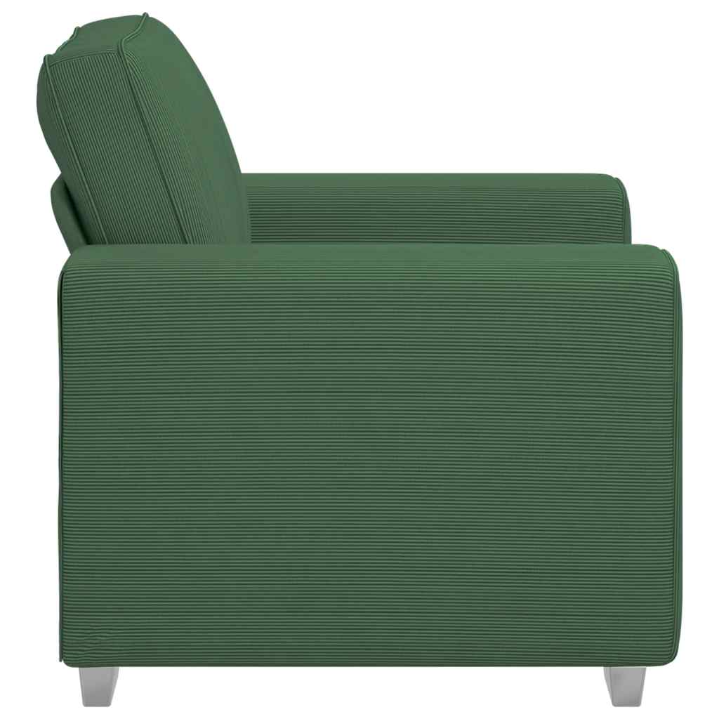 vidaXL Sofa Fotel ciemnozielona 100x77x82 cm Tkanina Corduroy