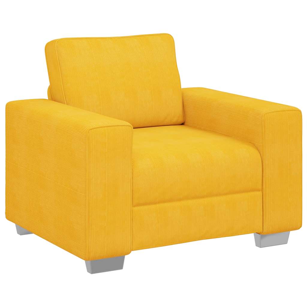 vidaXL Sofa Fotel Jasnożółty 100x77x82 cm Tkanina Corduroy