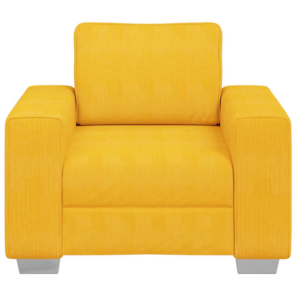 vidaXL Sofa Fotel Jasnożółty 100x77x82 cm Tkanina Corduroy
