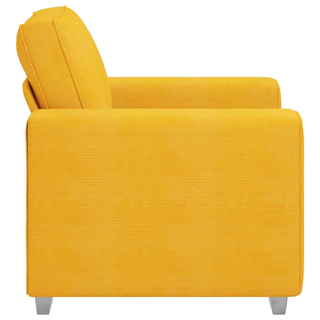 vidaXL Sofa Fotel Jasnożółty 100x77x82 cm Tkanina Corduroy