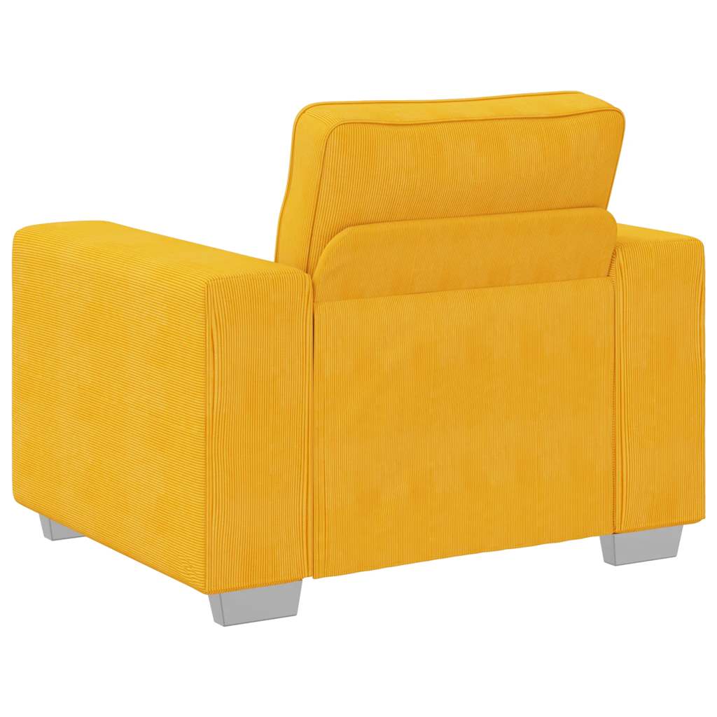 vidaXL Sofa Fotel Jasnożółty 100x77x82 cm Tkanina Corduroy
