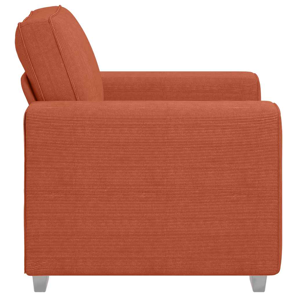 vidaXL Sofa Fotel Czerwony Pomarańczowy 100x77x82 cm Tkanina Kordowa