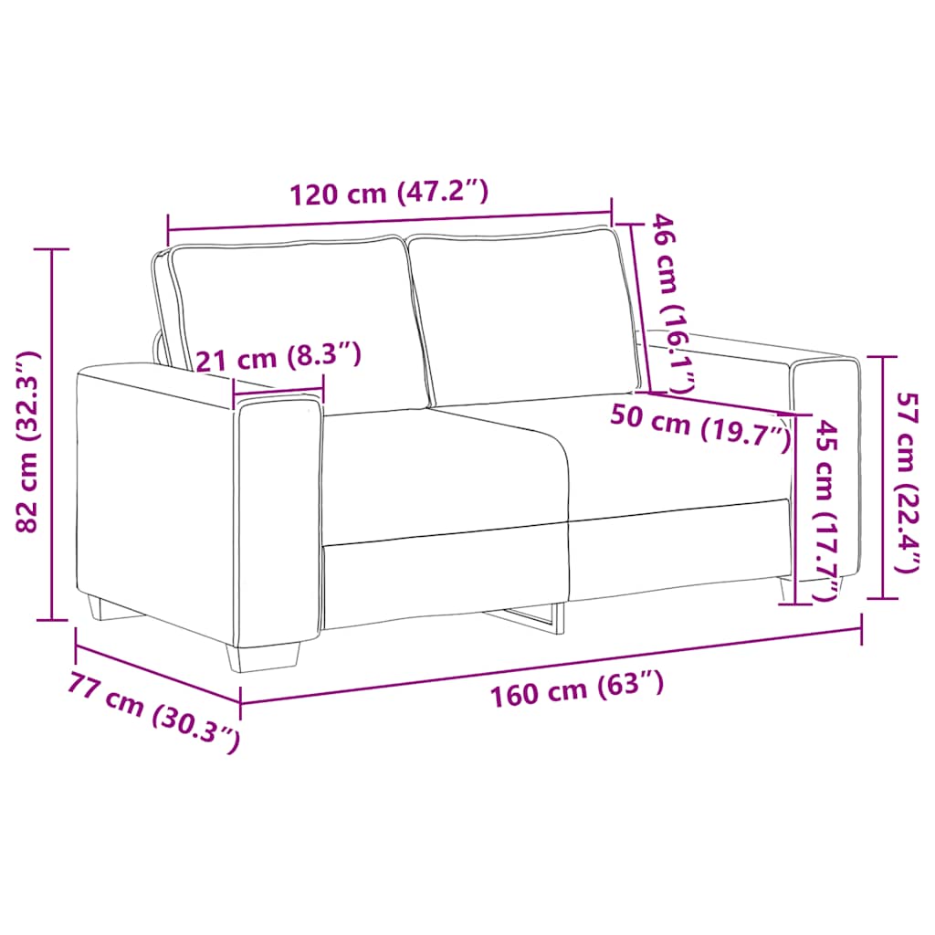 vidaXL Sofa dwuosobowa jasnoszara 160x77x82 cm Tkanina sztruksowa