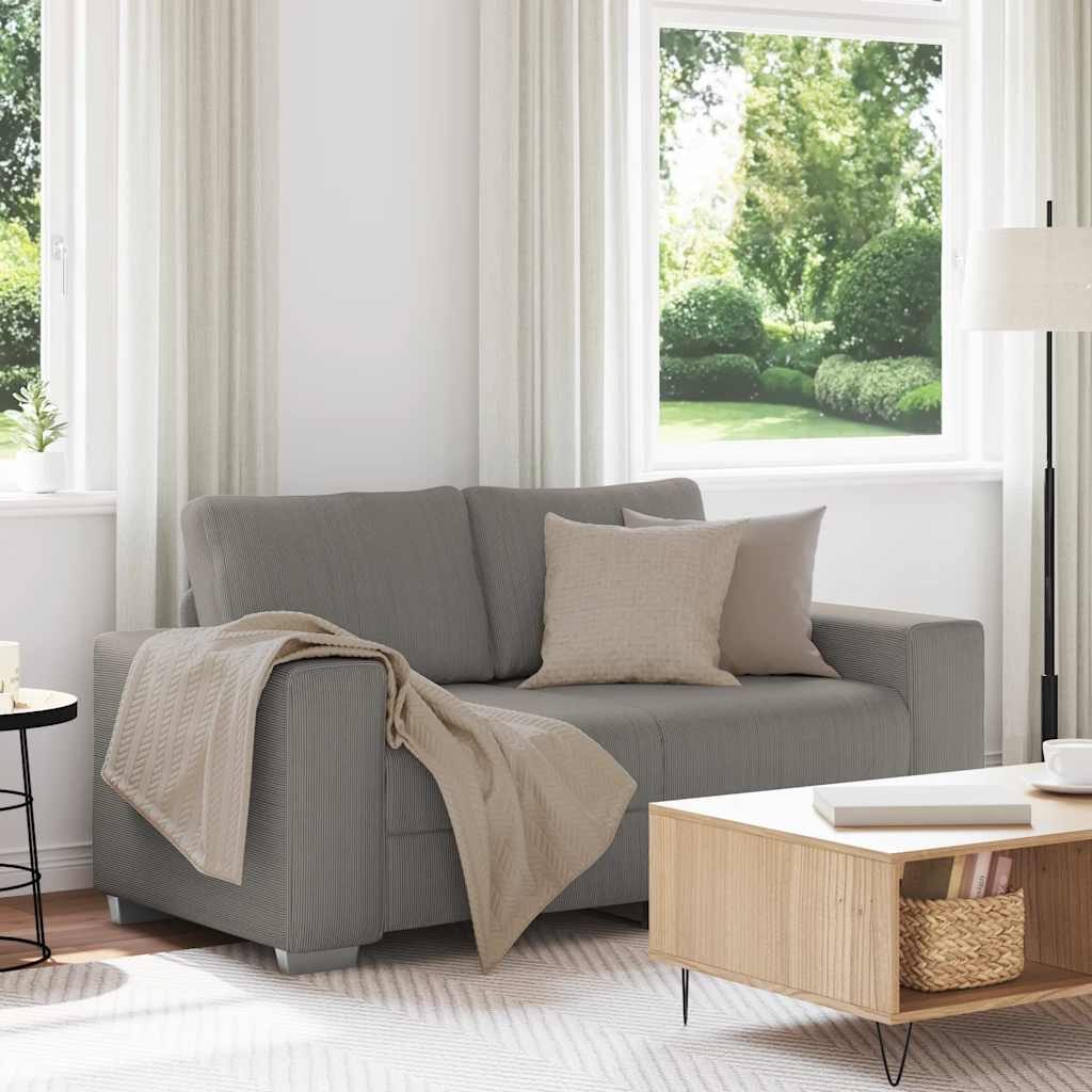 vidaXL Sofa dwuosobowa jasnoszara 160x77x82 cm Tkanina sztruksowa
