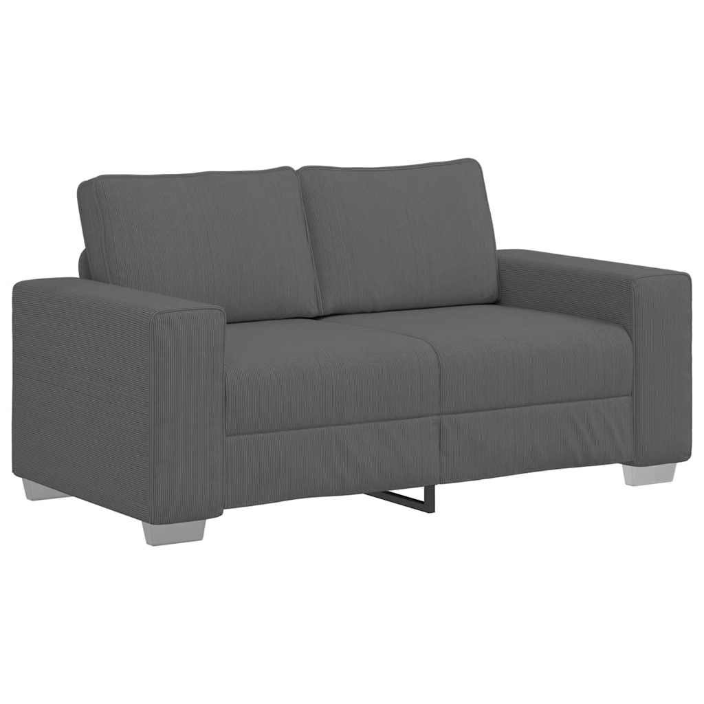 vidaXL Sofa dwuosobowa Ciemnoszara 160x77x82 cm Tkanina sztruksowa