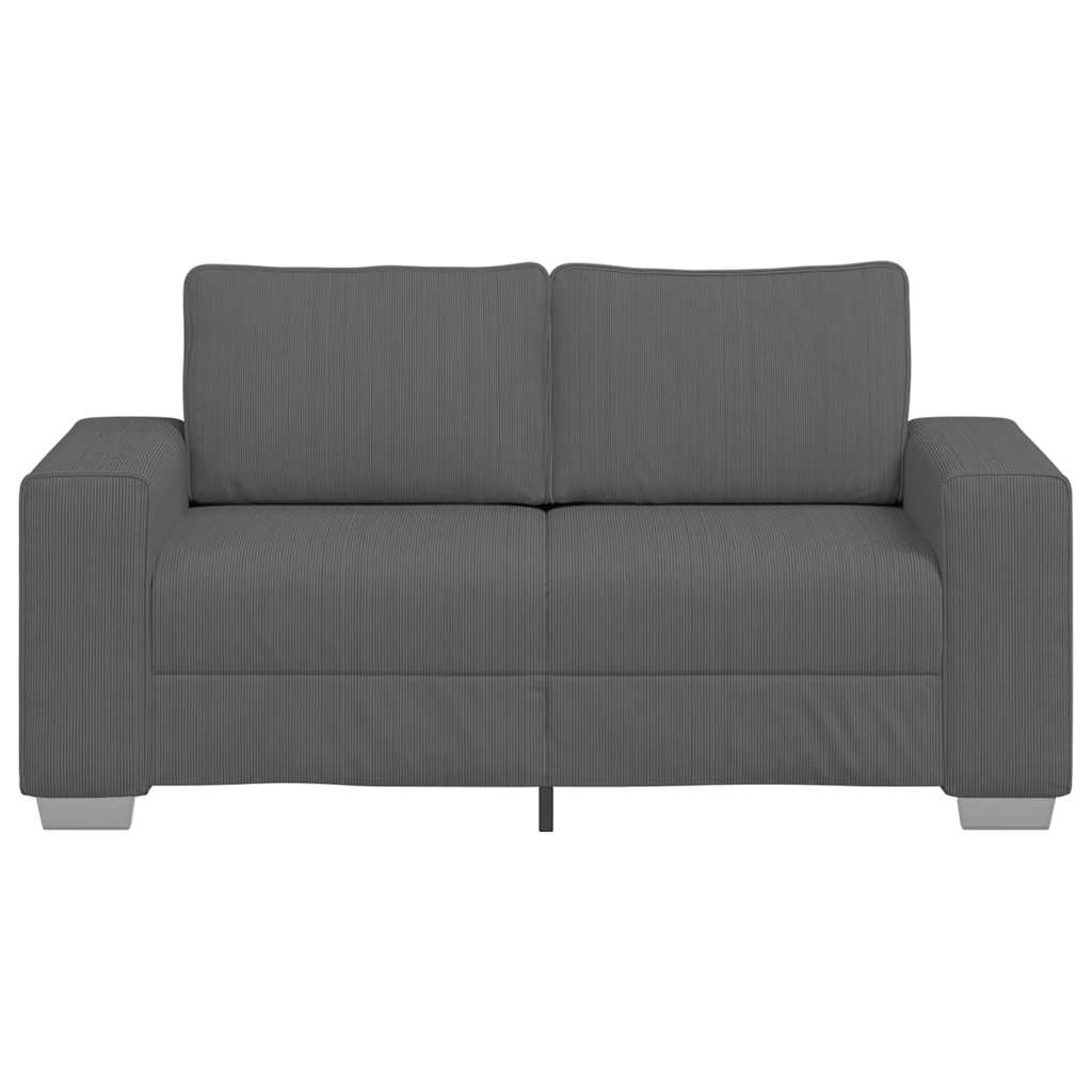 vidaXL Sofa dwuosobowa Ciemnoszara 160x77x82 cm Tkanina sztruksowa