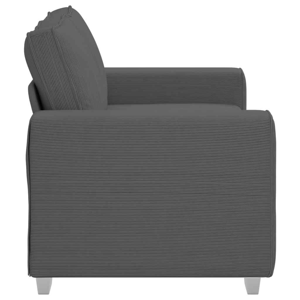 vidaXL Sofa dwuosobowa Ciemnoszara 160x77x82 cm Tkanina sztruksowa