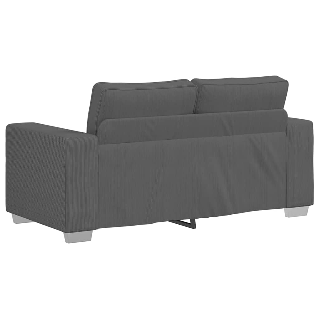 vidaXL Sofa dwuosobowa Ciemnoszara 160x77x82 cm Tkanina sztruksowa