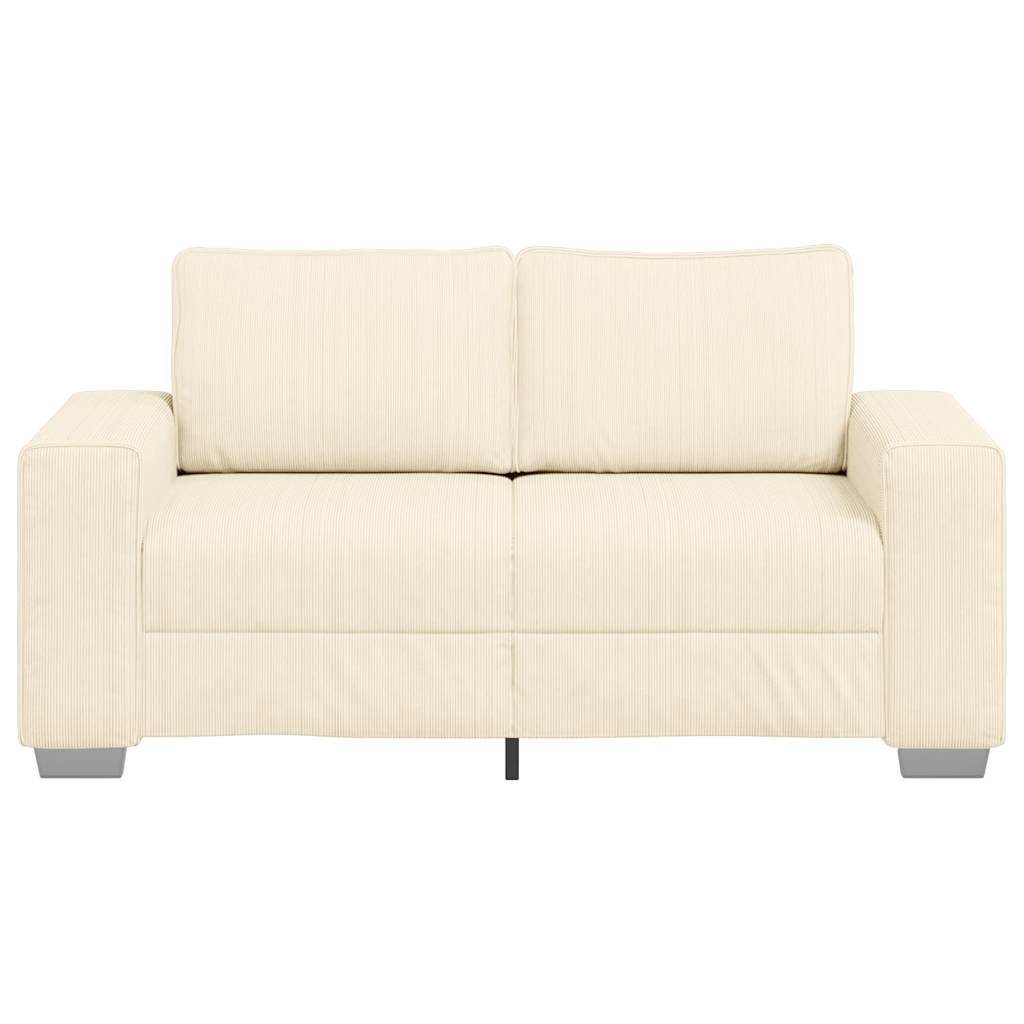 vidaXL Sofa dwuosobowa kremowa 160x77x82 cm Tkanina sztruksowa
