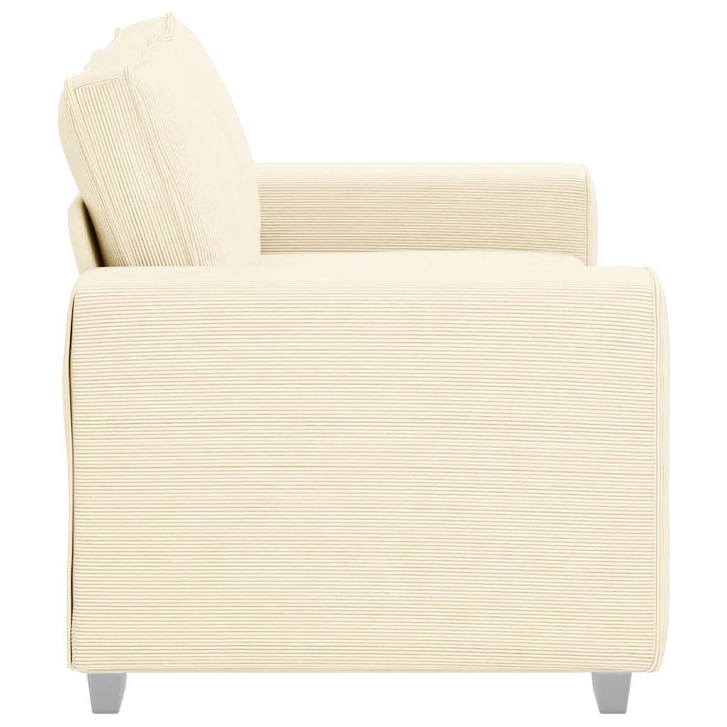 vidaXL Sofa dwuosobowa kremowa 160x77x82 cm Tkanina sztruksowa